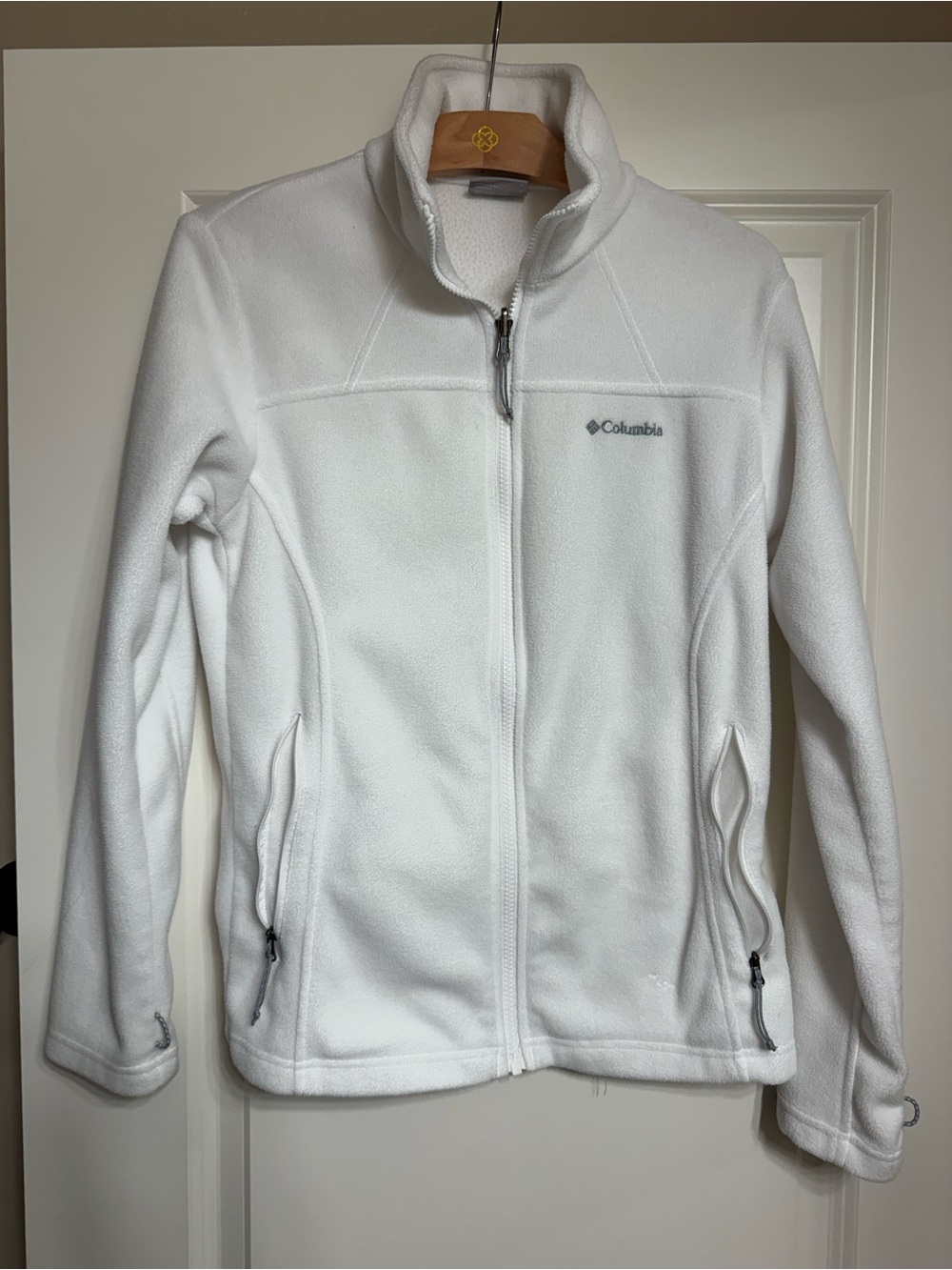 Columbia White Full-Zip Fleece Jacket